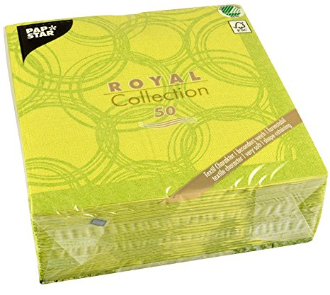 Papstar, 50 Servietten ROYAL Collection 1/4-Falz 40 cm x 40 cm limonengrün Bubbles, #86495