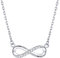 F.ZENI Kette Damen 925 Sterling Silber Funkeln Kubisches Zirkonia Kuss Halskette Akzent Unendlichkeit für Immer Ketten für Damen