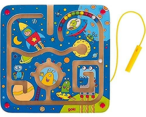 Goki 53817 Magnetlabyrinth Weltall aus Holz