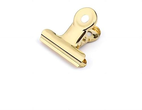 Coideal Petits Pince Bulldog Doré - 30 Pièces 22mm Pince à Dessin Pince Métallique à Reliure Livre Doré pour Papier Scrapbooking, Magasins, Bureau à Domicile