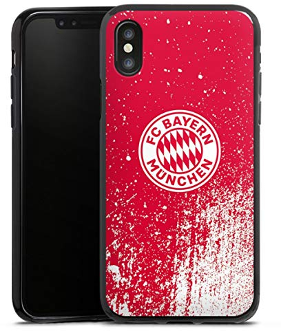 DeinDesign Silikon Hülle kompatibel mit Apple iPhone X Case schwarz Handyhülle FC Bayern München Offizielles Lizenzprodukt FCB