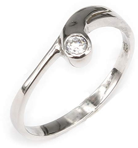 unbekannt Ring echt Silber 925 1 Zirkonia Sterlingsilber Damenring Silberring rhodiniert