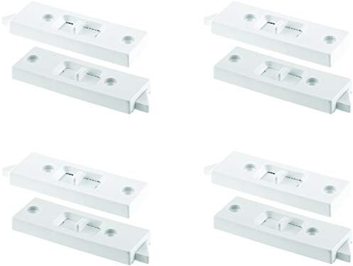 Prime-Line F 2598 Tilt Latch Pair, White Plastic Construction, Spring Loaded, 2 in. Hole Center Spacing, Sold as 4 Pack