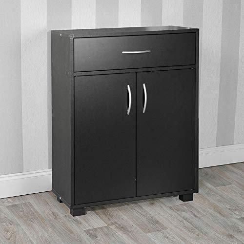 URBNLIVING Wooden Free Standing Storage Cabinet (Black)