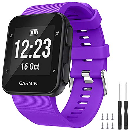 Watbro Armband kompatibel mit Garmin Forerunner 35, weiches Silikon-Uhrenarmband, Ersatzband, für Garmin Forerunner 35 Smartwatch, passend für 130 mm-230 mm Handgelenk