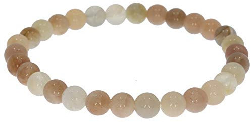 Mondstein Kugel Edelstein Stretch Armband 6mm - Größe wählbar 6S230 DisplayLength 18
