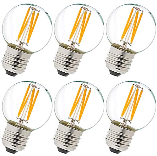 LiteHistory Dimmable E26 Edison Bulb G16.5 Light Bulb 6W Equal 60 watt Light Bulb AC120V Warm 2700K E26 led Bulb for Pendant,Chandeliers,Vanity,Wall sconces Edison Light Bulbs 60 Watt 600lm 6Pack
