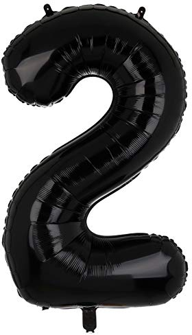 100 CM Groß Schwarz Zahl 2 Folienballon Luftballon Folien Mylar Riese MäDchen Helium Luftballons Geburtstag Party Deko Lieferungen Baby XXL