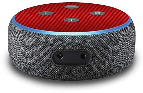 2er Set Folie Cover für intelligenten Smart Speaker Lautsprecher Aufkleber Schutzfolie Skin selbstklebend passgenau Klebefolie für Sprachassistent R137 (Nr. 23 Carbon Rot)