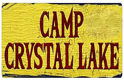 Vintage Metall-Blechschild Danger Camp Crystal Lake, Home of A Serial Killer Slim Blechschild Vintage Style Vintage Schilder Aluminiumplatten Bedruckt Retro Außen Haus Höhle Garage Bar 20,3 x 30,5 cm