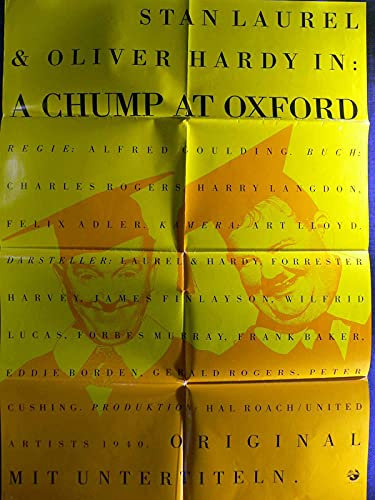 A Chump At Oxford - Stan Laurel - Oliver Hardy - Filmposter A1 84x60cm gefaltet