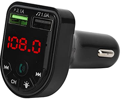 Auto-Bluetooth-FM-Transmitter,Auto-FM-Transmitter Bluetooth 5.0 MP3-Player USB2.0-Telefonaufladung mit Buntem Umgebungslicht,zum Fahren