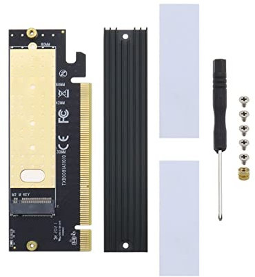 The Lord of the Tools NVME PCIE Adapter M.2 NVME SSD to PCI Express Adapter with Heat Sink Thermal Pad M Key Interface Card Support PCIe x16 Slot Support PCI Express 3.0 x4 2230-2280