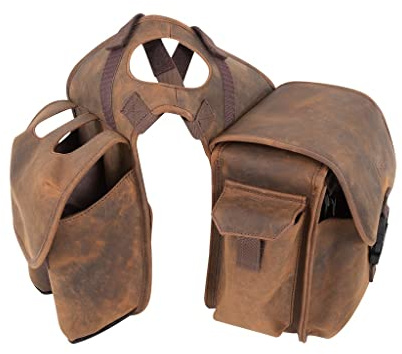 CASHEL Company Distressed Leather Medium Horn Saddle Bag (SB-DL-HB-M)
