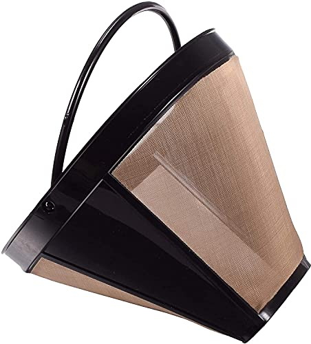 Reusable NO.4 Basket Cone Coffee Filters,8-12 Cup Replacement Coffee Filter for Cuisinart Coffee Makers,Machines and Brewers (2 PC Coffee Filters) (1PCS)