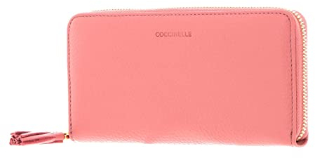 Coccinelle Leder Geldbörse Tassel Zip Around Wallet Camelia Altrosa