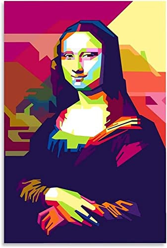 Mona Lisa Poster Abstrakte Farbe Graffiti Wandkunst Mona Lisa Leinwandbilder Mona Lisa Drucke Moderne Banksy Pop Art Wanddekoration Wohnzimmerdekoration Bilder Ohne Rahmen,40×60cm