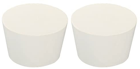 sourcing map 2Stk Gummi Konisch Stecker 45mm bis 56mm Solid Test Rohre Stöpsel Stopfen Weiß für Lab Haus