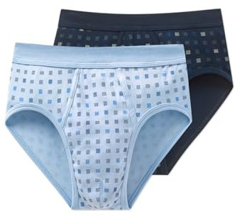 Schiesser Men's 2 Pack Sports Briefs with Fly-Essentials Underwear, Assorted 1_180508, M (Pack of 2)