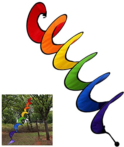 Spinner de Vent Arcenciel,Moulin à Vent en Spirale Coloré,Moulin à Vent Arc-en-Ciel Spirale,Spirale Moulin à Vent,Moulin à Vent en Spirale Extérieur,Girouette Spirale,Jardin Décoration Jouet Spirale