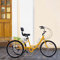 24 Zoll Erwachsene Faltrad 7 Geschwindigkeit Erwachsenen Dreirad Fahrrad mit Rückenlehne und Einkaufskorb für Erwachsene und Senioren (Gelb)