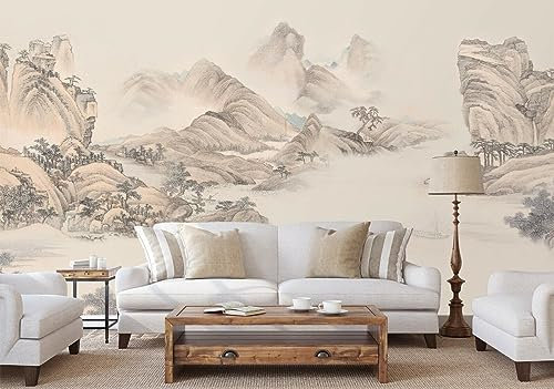 Honony Custom Made Wall Papers Mural Oriental Landscape Painting Wallpaper Art Deco Landscape Painting Wallpaper Boys Wall Murals for Bedrooms Wall Decoration 400x280cm