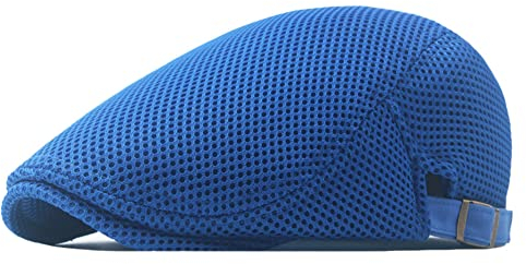 meioro Herren Mesh Schirmmütze, Atmungsaktive Sommer Newsboy Gatsby Barett Cap für Männer und Frauen, Unisex Flache Kappe Driving Schiebermütze Sportmütze Sonnenhut Flat Cap Größe 55cm-60cm (Blau)