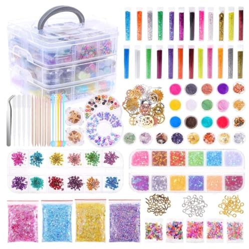 Ultimatives Epoxidharz-Set für Kunsthandwerk und Schmuckherstellung – inklusive Nail-Art-Zubehör und dekorativen Harzformen – entfachen Sie Ihre Kreativität mit hochwertigem Harz-size1