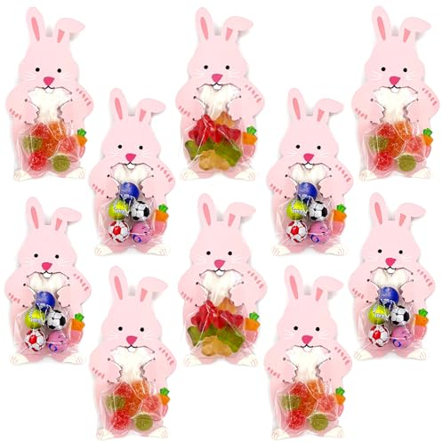 Geschenktaschen Osterkarten für Basteln - Ostertüten zum Befüllen Osterhasen Schokolade Süßigkeiten Ostereier Ostergeschenke Osterdeko Geschenktüten Bastelset mit Aufkleber, 20 Stücke