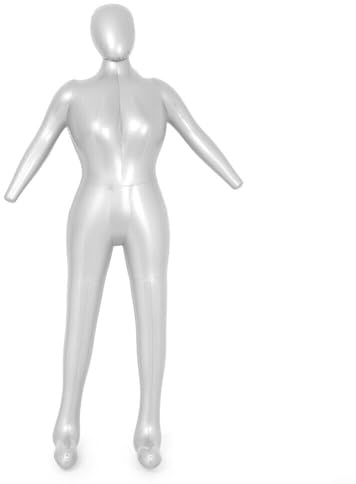 Sileduove 165 cm Dummy Aufblasbare Schaufensterpuppe Modell, Ganzkörper Frau Weiblich Aufblasbare Mannequin Dummy Torso Display Modell PVC Silber