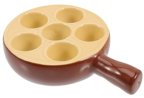 PACKOVE Teglia Per Cottura Escargot Ceramica Alta Qualità Vassoio Per Shellfish e Piatti Gourmet Per Cucina e Ristorazione Con Design Antiscivolo e Maniglie Sicure
