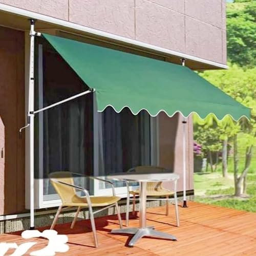 PTLYE Klemm markise für Balkon, einziehbare Markise, mit Handkurbel, ohne Bohren, Sonnenschutz und Wasserdicht, UV-beständig und höhen verstellbar-B||3.5M