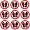 Luimode 10st Betreten der Fläche verboten Aufkleber Ø 10cm nicht drauftreten Sticker Schild Verbotszeichnen mit UV Schutz für Außenbereich Innenbereich