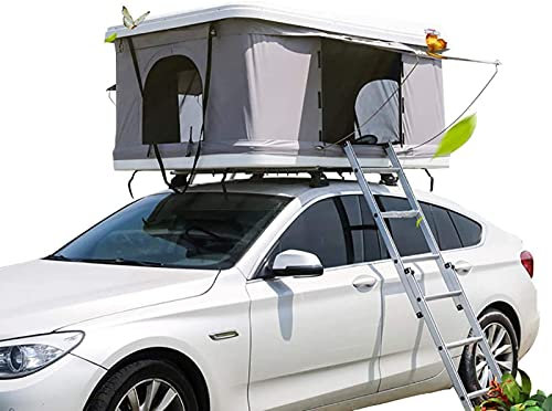 GLJTUO Hydraulisches Autodachzelt, Automatisches, Selbstfahrendes Tour-Abs-Hartschalenzelt Für Den Außenbereich, Geeignet Für 2–3 Erwachsene, Mit Verlängerter Leiter Und Campingbeleuchtung