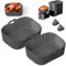 Baketron 2PCS Ninja Double Stack XL 9.5L SL400EU Air Fryer Silicone Moule,Upgrade Ouverture latérale Grande Capacité Ninja SL400EU Silicone Moule Gris
