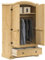 Willood Kleiderschrank Corona 101x52x170 cm Massivholz Kiefer Braun kleiderständer für das Schlafzimmer