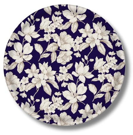 PLATEX - Plateau de Service Stratifié - Fabrication Française - Plateau Design Rectangulaire Décoratif pour La Table et Repas - Plateaux Élégants (Magnolia Bleu, Ø37 CM)