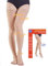 20-30 mmHg Medizinische Kompressionsstrümpfe Damen & Herren Klasse 2, Offene Zehe Lang Stützstrümpfe Thrombosestrümpfe mit Silikonband für Krampfadern Ödeme Flug (Beige, S)