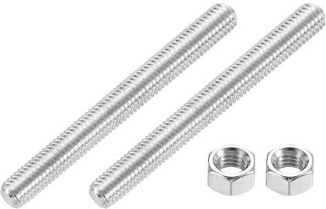 QUARKZMAN Varilla Roscada Totalmente De 3/8-16, 2 Pcs Tornillo Largo De Acero Inoxidable 304 Longitud De 4 Roscas A La Derecha Para Montaje De Muebles Fijación Ensamblaje