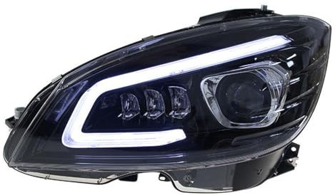 YGYGNZBV Scheinwerfer Montage Tanne für Benz C W204 2007-2010, LED Frontscheinwerfer mit DRL Sequentielle Blinker Autozubehör,Left