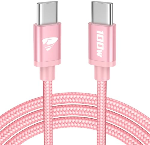 Cavo USB C USB C,100W 5A Cavetto Caricatore Ricarica Rapida Usbc 2M Filo Caricabatterie Carica Nylon Cavo Type C to Type C per iPhone 15 16 Pro Max/Plus iPad Pro/Air MacBook Galaxy S23 S22 S24