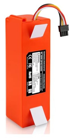WVGFAUXA Batería De Repuesto De Iones De Litio De 14,4 V Y 5200 MAh, Compatible con Aspiradoras XIAOMI ROBOROCK S50 S55 S60 S65 S5MAX S6 S7 Q5 Q7 MAX S7 MAXV, Batería De Robot Barredora(12800mAh)
