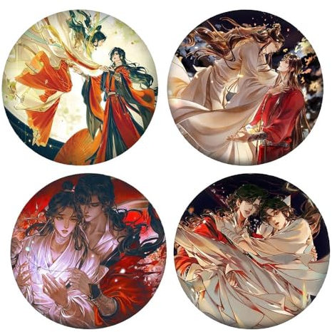 4 Heaven Official's Blessings Abzeichen Anime Figures Brosche Hua Cheng Xie Lian Cosplay Badge Pins 58MM