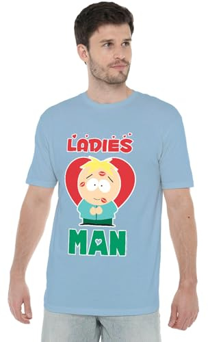 South Park Unisex South Park Valentine's Day Butters Ladies Man Unisex T Shirt, Light Blue T-Shirt