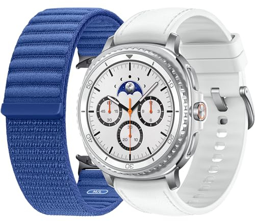 Samsung Galaxy Watch8 Classic (White, BT, 46mm) + Fabric Band, Smartwatch Galaxy AI, design resistente agli urti, Ghiera girevole, monitoraggio attività fisica e sonno, One UI 8 [Versione Italiana]