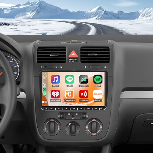 Autoradio, 9 pollici, radio GPS Navigations-Headunit 2 + 32 G, display touch screen wireless integrato CarPlay Android Auto Bluetooth, compatibile con VW Passat Golf Polo Touran, Passat Seat Skoda