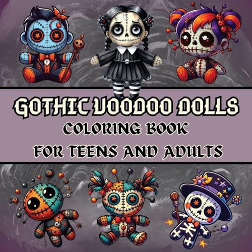 Gothic Voodoo Dolls: Bold and Easy Coloring Book for Teens and Adults