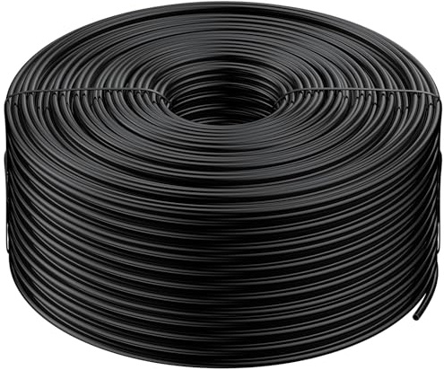 Pawfly 152 m 6,35 mm Cinta de riego por goteo, tubo ciego de PVC para sistemas de riego por goteo, rollo de tubo de riego negro para jardín