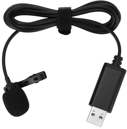 Butyge Universal USB Microphone Lavalier Microphone Clip-on Computer Mic Plug and Play Omnidirectional Mic