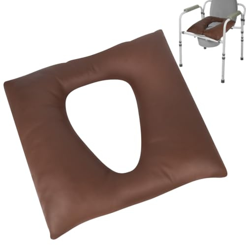 40x40x10cm Toilettenstuhl Dekubitus Sitzkissen aus PU Anti-Dekubitus-Kissen | mit Befestigungsband Dicke Baumwolle Wasserdichter Duschsitz für Toilettenstuhl Rollstühle